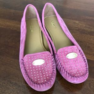 Coach pink suede loafers